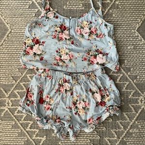 Crop Pajama Shorts Set